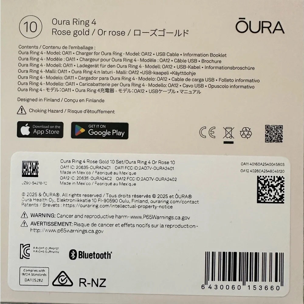 New Oura Ring4 Rose Gold size 10